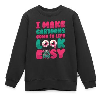 Animator - Kids Premium Organic Sweatshirt - black - Front - AI Model Kid Female (0cm)