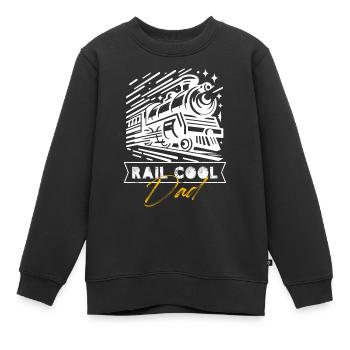 rail cool dad Design for a railroad models - Kids Premium Organic Sweatshirt - black - Front - AI Model Kid Female (0cm)