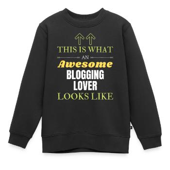 Voici à quoi ressemble un amateur de blogs génial - Sweat Premium enfant bio - noir - Devant - AI Model Kid Female (0cm)