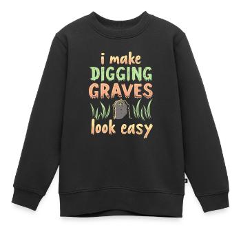 Gravedigger Funeral Assistant - Kids Premium Organic Sweatshirt - black - Front - AI Model Kid Female (0cm)