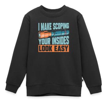 Technicien en endoscopie - Sweat Premium enfant bio - noir - Devant - AI Model Kid Female (0cm)