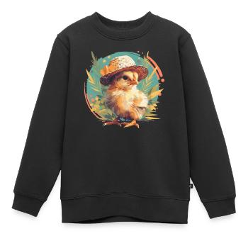 Rooster Hähne Hahn - Kinder Premium Organic Sweatshirt - Schwarz - Vorne - AI Model Kid Female (0cm)