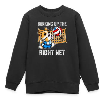 Aboyer sur le bon filet Humour drôle de chien corgi - Sweat Premium enfant bio - noir - Devant - AI Model Kid Female (0cm)