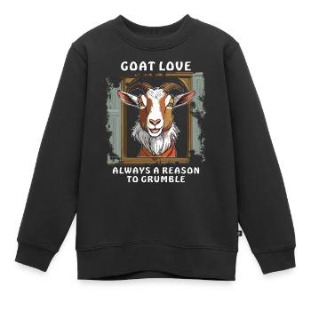 L’AMOUR DES CHÈVRES EST TOUJOURS UNE RAISON DE RÂLER - Sweat Premium enfant bio - noir - Devant - AI Model Kid Female (0cm)