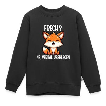 Vilain Ne Renard Sarcasme Drôle Verbal Supérieur - Sweat Premium enfant bio - noir - Devant - AI Model Kid Female (0cm)