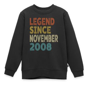 Vintage-Legende seit November 2008, 16. Geburtstag - Kinder Premium Organic Sweatshirt - Schwarz - Vorne - AI Model Kid Female (0cm)