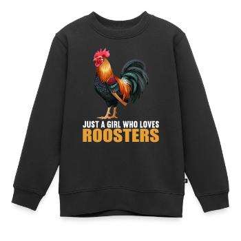 Rooster Hähne Hahn - Kinder Premium Organic Sweatshirt - Schwarz - Vorne - AI Model Kid Female (0cm)