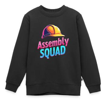 Cadre ouvrier d’usine - Sweat Premium enfant bio - noir - Devant - AI Model Kid Female (0cm)
