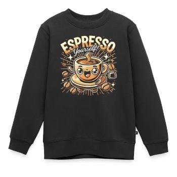 Espresso Selber machen - Kinder Premium Organic Sweatshirt - Schwarz - Vorne - AI Model Kid Female (0cm)