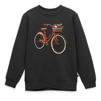 Fahrrad mit Blumenkorb - Kinder Premium Organic Sweatshirt - Schwarz - Vorne - AI Model Kid Female (0cm)
