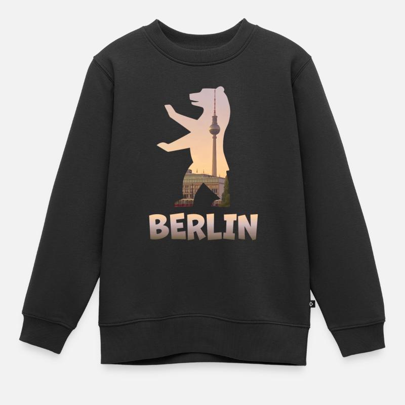 Berlin - Sweat Premium enfant bio - noir