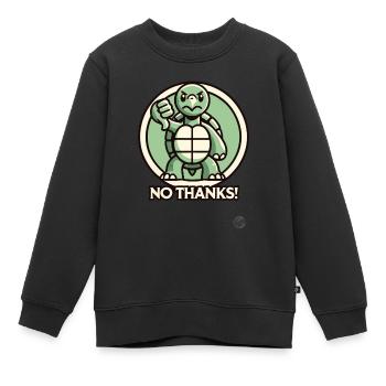Tortue en colère - pouces vers le bas, non merci ! - Sweat Premium enfant bio - noir - Devant - AI Model Kid Female (0cm)