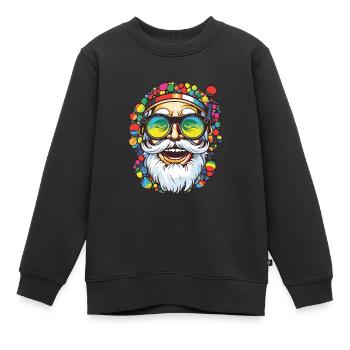 Père Noël Noël coloré Père Noël - Sweat Premium enfant bio - noir - Devant - AI Model Kid Female (0cm)