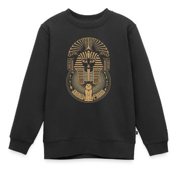 egyptian pharaoh - Kids Premium Organic Sweatshirt - black - Front - AI Model Kid Female (0cm)
