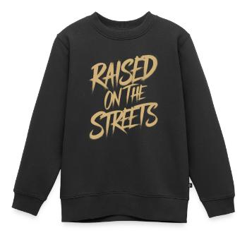 Élevé dans la rue - Sweat Premium enfant bio - noir - Devant - AI Model Kid Female (0cm)