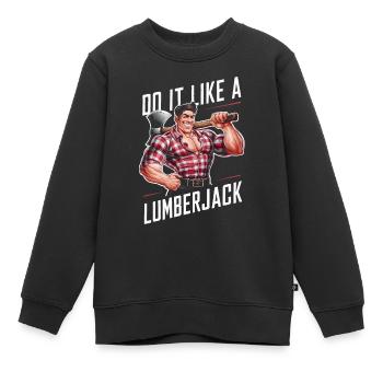 Do it like a lumberjack - Kids Premium Organic Sweatshirt - black - Front - AI Model Kid Female (0cm)