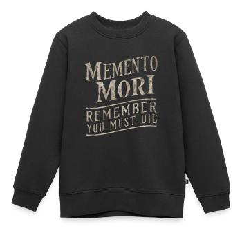 Memento mori Souviens-toi que tu dois mourir - Sweat Premium enfant bio - noir - Devant - AI Model Kid Female (0cm)