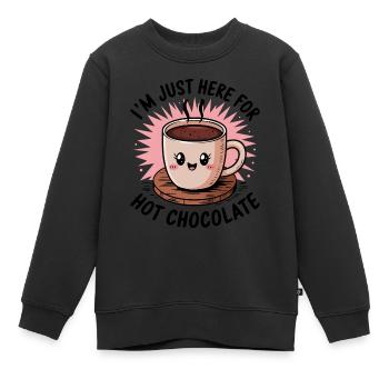 Cacao Dicton Chocolat Chaud Fun Cacao Cadeau - Sweat Premium enfant bio - noir - Devant - AI Model Kid Female (0cm)