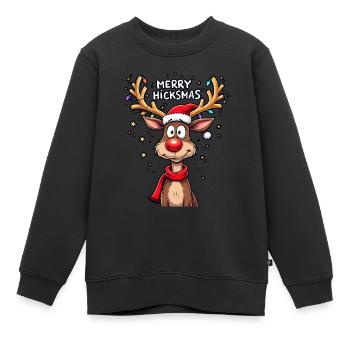 Weihnachten Rentier Rudolph - Kinder Premium Organic Sweatshirt - Schwarz - Vorne - AI Model Kid Female (0cm)