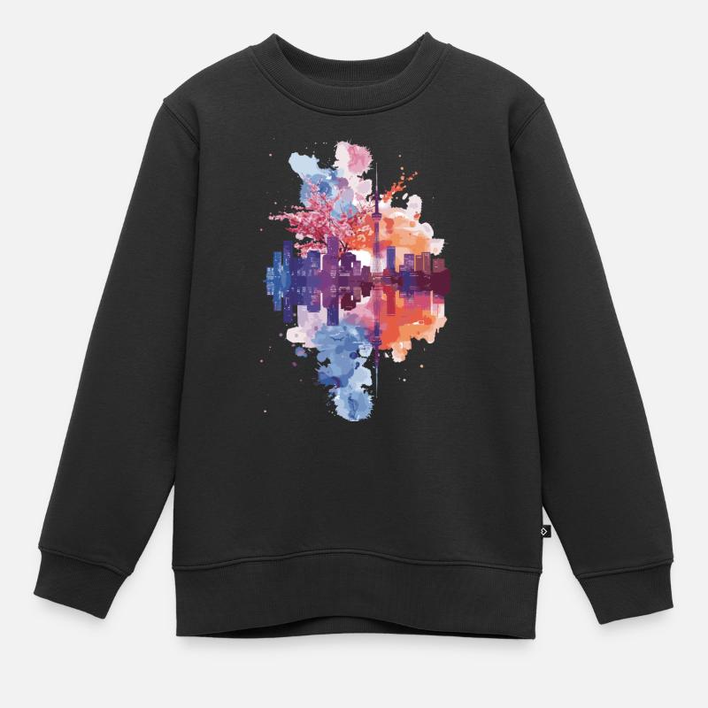Sakura - Sweat Premium enfant bio - noir