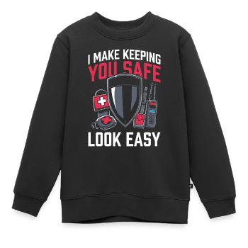 Garde du corps - Sweat Premium enfant bio - noir - Devant - AI Model Kid Female (0cm)