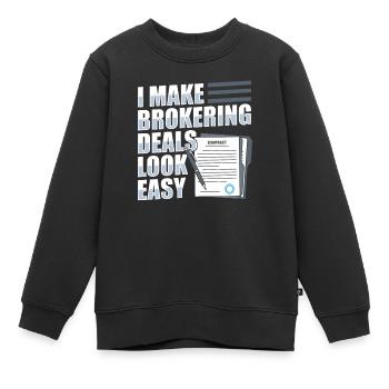 Courtier - Sweat Premium enfant bio - noir - Devant - AI Model Kid Female (0cm)