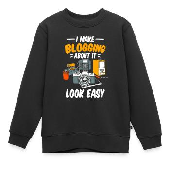 Blogger Bloggen - Kinder Premium Organic Sweatshirt - Schwarz - Vorne - AI Model Kid Female (0cm)