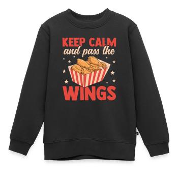 Knusprige Flügel Hot Chicken Wings - Kinder Premium Organic Sweatshirt - Schwarz - Vorne - AI Model Kid Female (0cm)