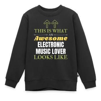 Das ist das, was ein genialer Liebhaber elektronischer Musik klopft - Kinder Premium Organic Sweatshirt - Schwarz - Vorne - AI Model Kid Female (0cm)
