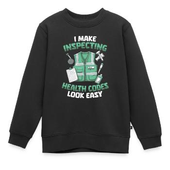 Health Inspector - Kids Premium Organic Sweatshirt - black - Front - AI Model Kid Female (0cm)
