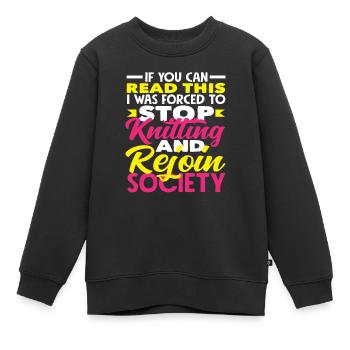 Stricken Und Gesellschaft - Kinder Premium Organic Sweatshirt - Schwarz - Vorne - AI Model Kid Female (0cm)