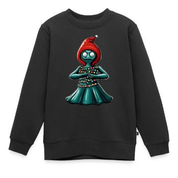 Cryptozoologie du cryptide monstre de Flatwoods - Sweat Premium enfant bio - noir - Devant - AI Model Kid Female (0cm)