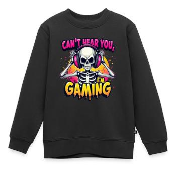 SPIEL - Kinder Premium Organic Sweatshirt - Schwarz - Vorne - AI Model Kid Female (0cm)