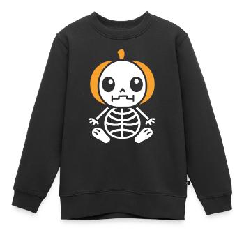 Squelette - Sweat Premium enfant bio - noir - Devant - AI Model Kid Female (0cm)