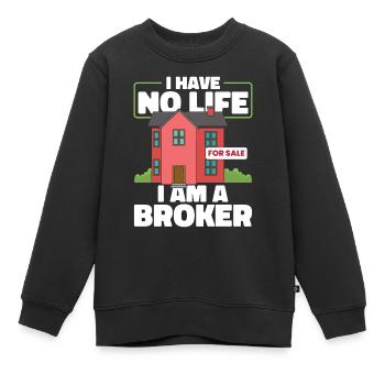 Courtier - Sweat Premium enfant bio - noir - Devant - AI Model Kid Female (0cm)