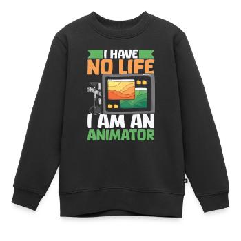 Animator - Kids Premium Organic Sweatshirt - black - Front - AI Model Kid Female (0cm)