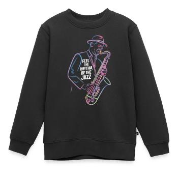 Fühle Den Rhythmus, Sei Der Jazz - Kinder Premium Organic Sweatshirt - Schwarz - Vorne - AI Model Kid Female (0cm)
