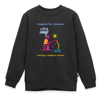 Angler für Autismus sorgen für eine bessere Zukunft - Kinder Premium Organic Sweatshirt - Schwarz - Vorne - AI Model Kid Female (0cm)