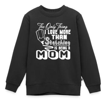 Sketching Love Sketching And Being A Mom - Kids Premium Organic Sweatshirt - black - Front - AI Model Kid Female (0cm)