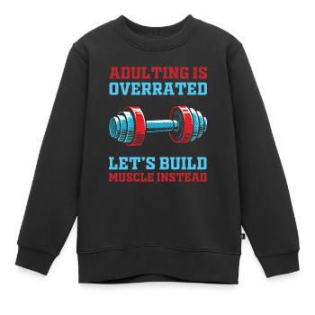 Musculation bodybuilders - Sweat Premium enfant bio - noir - Devant - AI Model Kid Female (0cm)