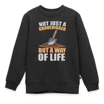 Gravedigger Funeral Assistant - Kids Premium Organic Sweatshirt - black - Front - AI Model Kid Female (0cm)
