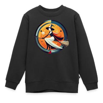 Sorcière, Brocken, Résine, Balai - Sweat Premium enfant bio - noir - Devant - AI Model Kid Female (0cm)