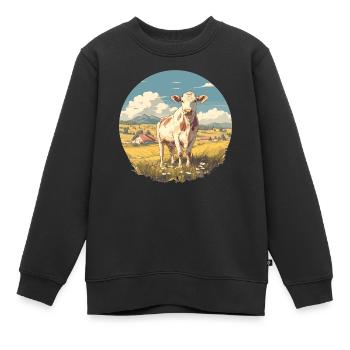 Kühe Kuh - Kinder Premium Organic Sweatshirt - Schwarz - Vorne - AI Model Kid Female (0cm)