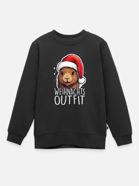 Weihnachtsoutfit Capybara - Kinder Premium Organic Sweatshirt - Schwarz