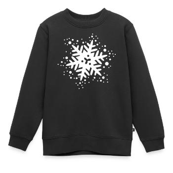 Flocon de neige Tenue d’hiver Noël Cristal - Sweat Premium enfant bio - noir - Devant - AI Model Kid Female (0cm)