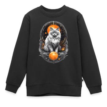 Futuristic Ragdoll Cat – Sci-Fi Cat - Kids Premium Organic Sweatshirt - black - Front - AI Model Kid Female (0cm)
