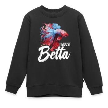 Je ne suis qu’un poisson betta - Sweat Premium enfant bio - noir - Devant - AI Model Kid Female (0cm)