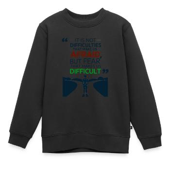 LEBEN - Kinder Premium Organic Sweatshirt - Schwarz - Vorne - AI Model Kid Female (0cm)
