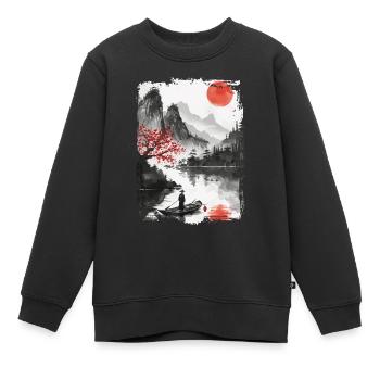 Japan - Kinder Premium Organic Sweatshirt - Schwarz - Vorne - AI Model Kid Female (0cm)