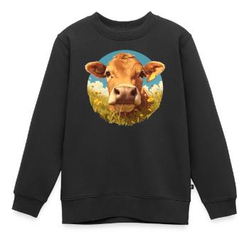 Kühe Kuh - Kinder Premium Organic Sweatshirt - Schwarz - Vorne - AI Model Kid Female (0cm)